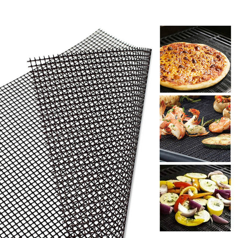 BBQ Grill Mat Reusable Kitchen Cooking Mesh Mat Non-stick Grilling Mesh Mat Barbecue Liner Outdoor BBQ Accessories